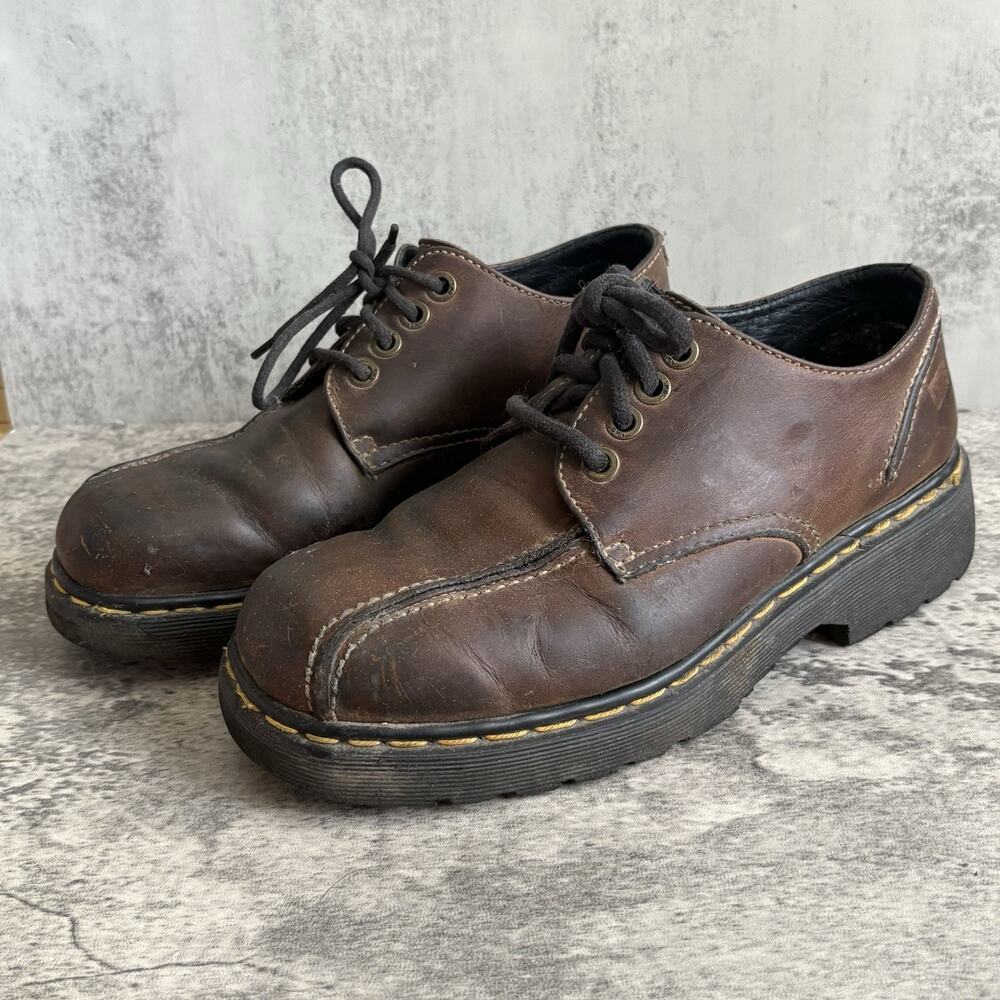 Vintage Dr. Martens Made In England #9302 Shoes Mens Size 8 Brown Leather Boots